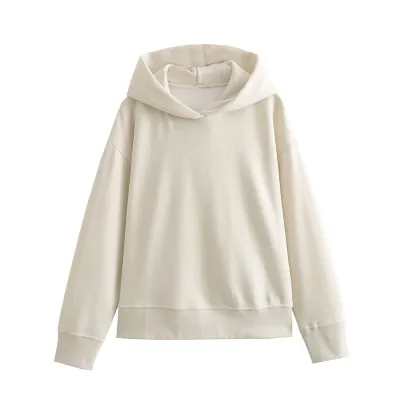 Autumn Men Women Solid Color Pullover Loose Fleece-Lined Hoodie