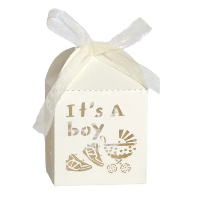 Simple Creative Hollow Letter Baby Car Pattern European Style Wedding Candy Packaging Box Paper Cardboard Flower Shape 5*5*8CM 0.003Kg
