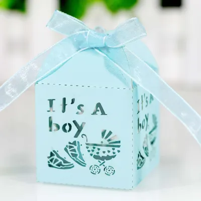 Simple Creative Hollow Letter Baby Car Pattern European Style Wedding Candy Packaging Box Paper Cardboard Flower Shape 5*5*8CM 0.003Kg