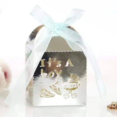 Simple Creative Hollow Letter Baby Car Pattern European Style Wedding Candy Packaging Box Paper Cardboard Flower Shape 5*5*8CM 0.003Kg