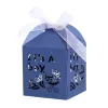 Sapphire Blue White Ribbon