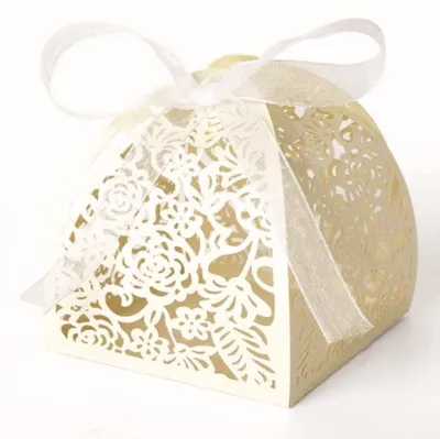 Simple Creative Hollow Rose Wedding Chocolate Candy Packaging Box