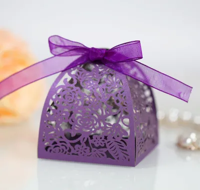 Simple Creative Hollow Rose Wedding Chocolate Candy Packaging Box