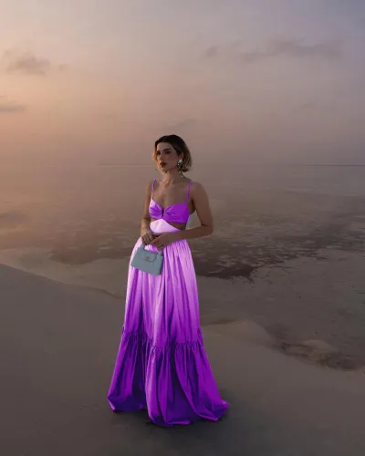 Summer Women Fashion Sexy Gradient Sling Maxi Dress