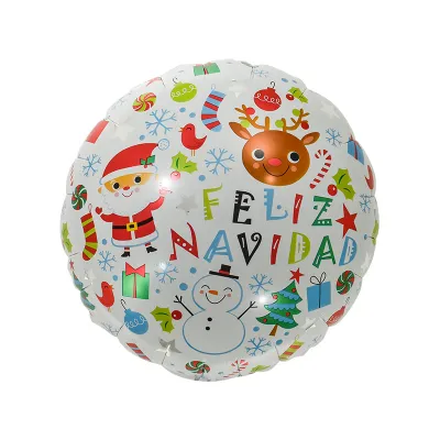 Christmas 18 Inch Spanish Christmas Tree Snowman Old Man Crutch Aluminum Balloon Party Decoration 50-Bag