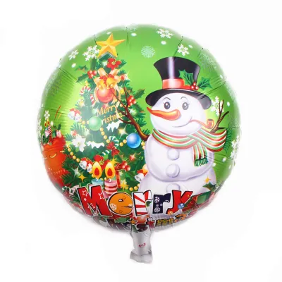 18 Inch Christmas Santa Claus Snowman Round Aluminum Film Balloon Decoration