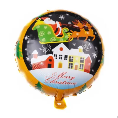18 Inch Christmas Santa Claus Snowman Round Aluminum Film Balloon Decoration