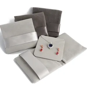 Fashion Solid Color Velveteen Knitted Fabric Jewelry Packaging Flannel Bag