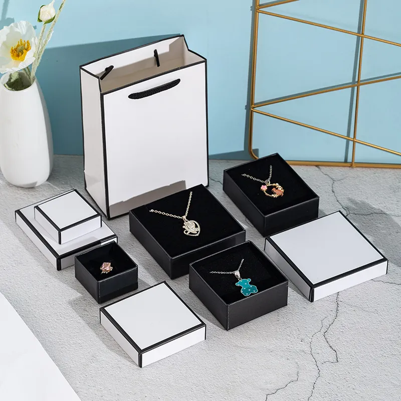 Fashion Contrast Color Paper Cardboard Jewelry Packaging Box