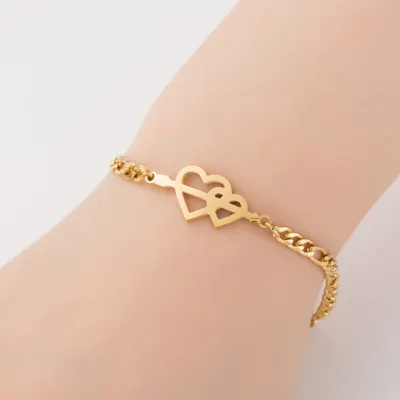 Women's Fashion Stainless Steel Hollow Butterfly Heart Bracelet Unisex Original Design