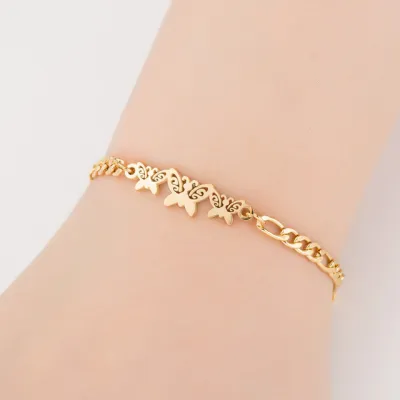 Women's Fashion Stainless Steel Hollow Butterfly Heart Bracelet Unisex Original Design