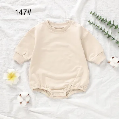 Spring Baby Girl Kids Organic Cotton Sweatshirt Custom Solid Color Bodysuit