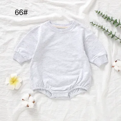 Spring Baby Girl Kids Organic Cotton Sweatshirt Custom Solid Color Bodysuit