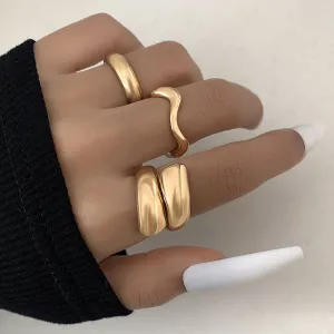 Fashion Geometry Wave Ring Alloy Commuter