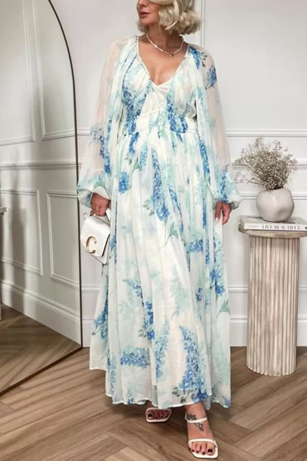 【k♡】Tulip Chiffon Long Dress beige pe bgf19136lbr_ivory_petal_front_