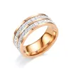 Rose Gold-Double Row Zircon