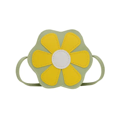 Girl Fashion Cute Floral Shape Crossbody PU Leather Bag for Toddler