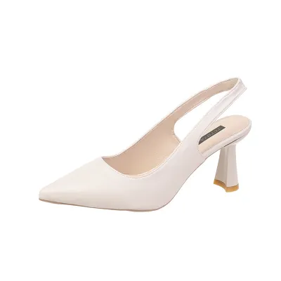 Women Fashion Solid Color Pointed Toe Heel Hollow Leisure Shoes