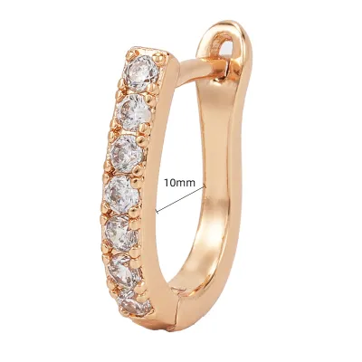 Women Fashion U-Shaped Single Row Diamond Earrings Geometric Copper