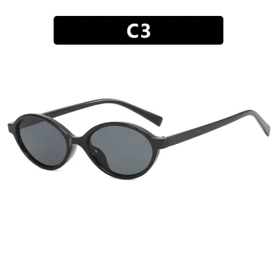 Women Oval Small Frame Sunglasses PC Frame AC Lens Personality Trend