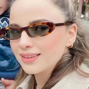 Women Fashion Retro Narrow Frame Oval Sunglasses
