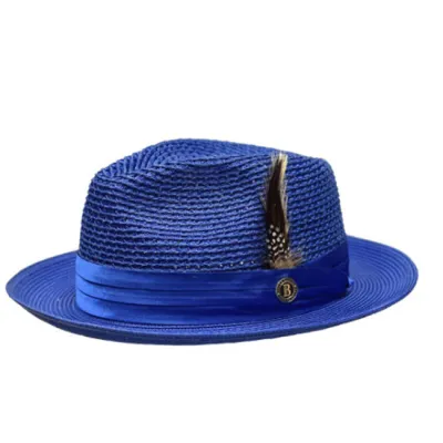 Fashion Solid Color Straw Hat With Feather Accent