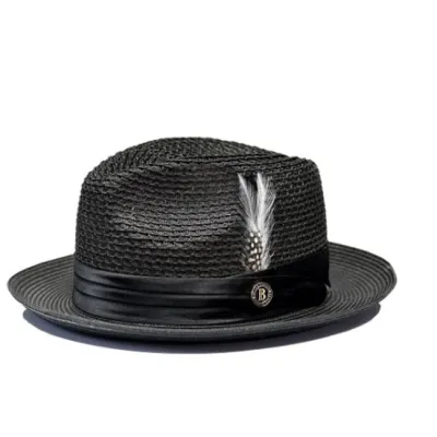 Fashion Solid Color Straw Hat With Feather Accent