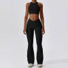 -2 Bra Flared Pants Premium Black