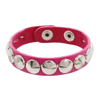 Women's Fashion Punk Style Round Studded Leather Bracelet