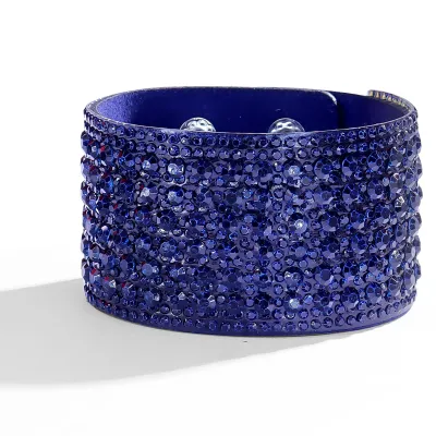Women Fashion Diamond Multi-Layer Leather Magnetic Buckle Bracelet
