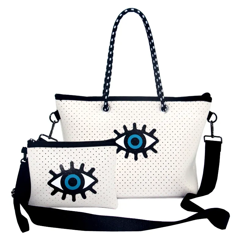 Fashionable Evil Eye Large Capacity Tote Shoulder Bag