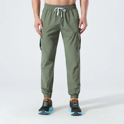 Men Fashion Casual Sports Solid Color Plus Size Jogger Cargo Pants