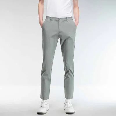 Men Fashion Casual Solid Color Plus Size Straight Pants