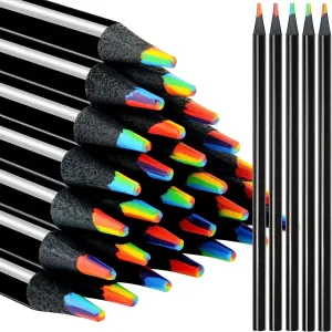 Rainbow Multicolor Art Supply Pens Wooden Gift Stationery