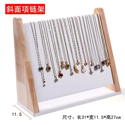 Fashion Vertical Beveled Wooden Necklace Bracelet Display Stand