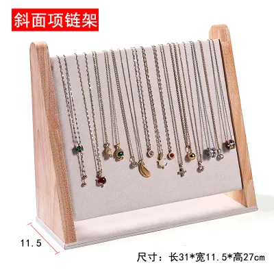 Fashion Vertical Beveled Wooden Necklace Bracelet Display Stand