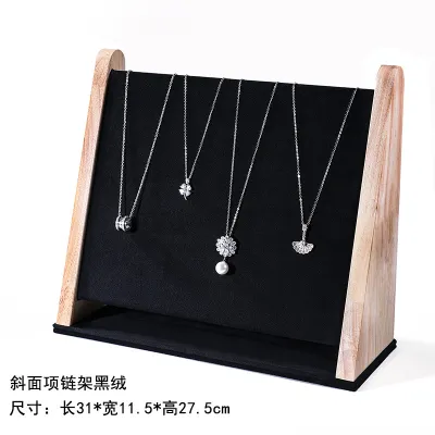 Fashion Vertical Beveled Wooden Necklace Bracelet Display Stand