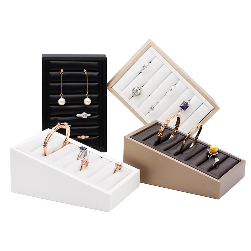 Simple Trapezoidal PU Jewelry Display Tray