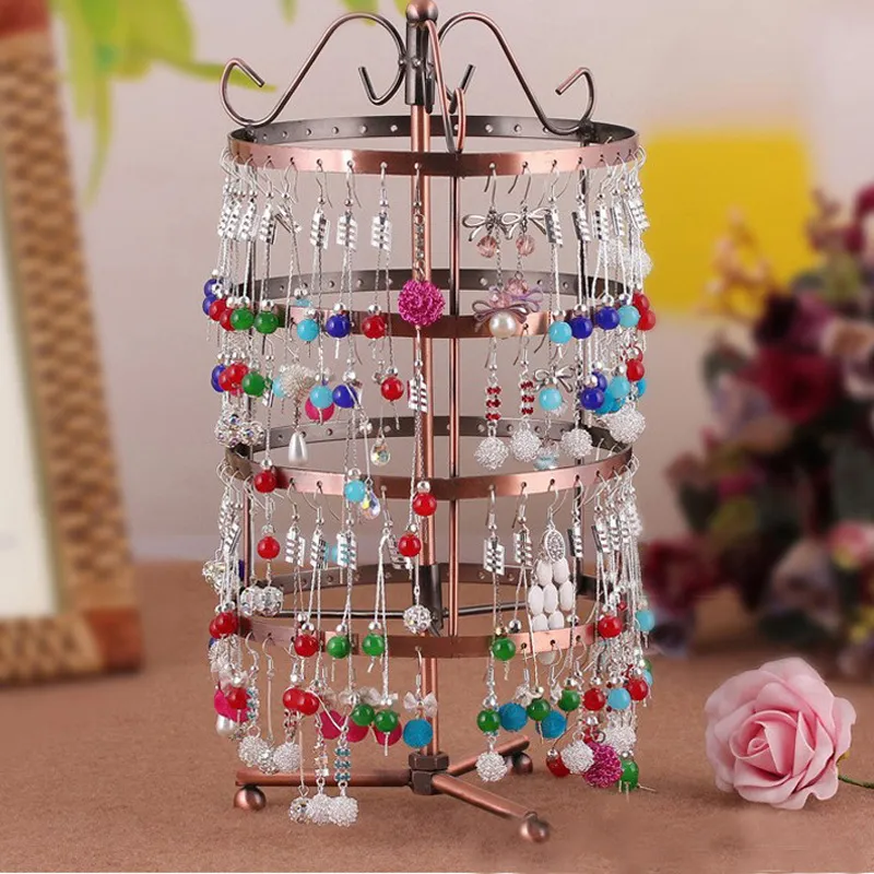 Fashion Round Rotating Earring Display Stand Metal Nordic