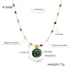 P1898-Malachite Pendant Necklace -45 5Cm