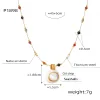 P1898-White Seashells Pendant Necklace -45 5Cm