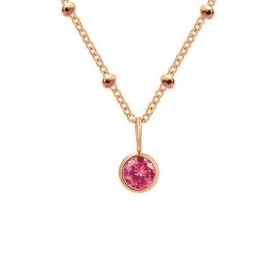 Women Fashion Round Rhinestone December Ball Chain Necklace