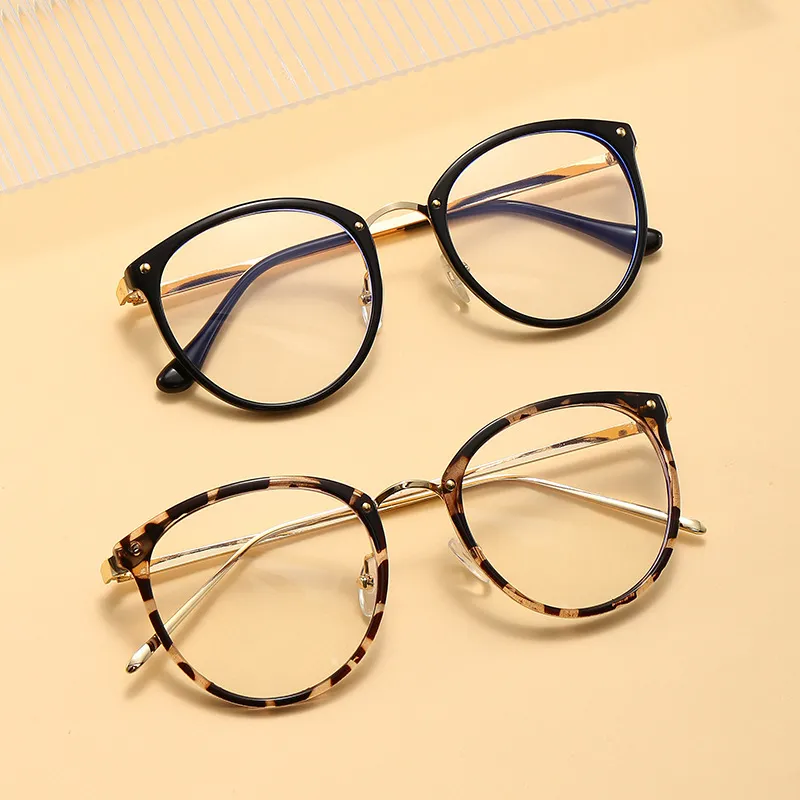Simple Neutral Anti-Blue Round Oval Glasses Frame Accessories Sunglasses