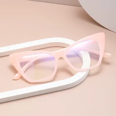 Women Fashion Cat Eye Anti-Blue Light Flat Glasses Frame