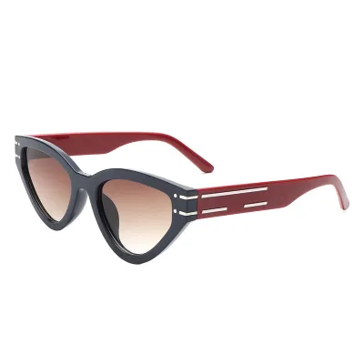 Women Retro Cat-Eye Two-Tone Small-Frame Sunglasses