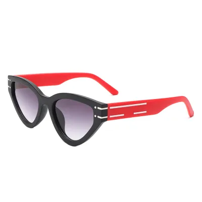 Women Retro Cat-Eye Two-Tone Small-Frame Sunglasses