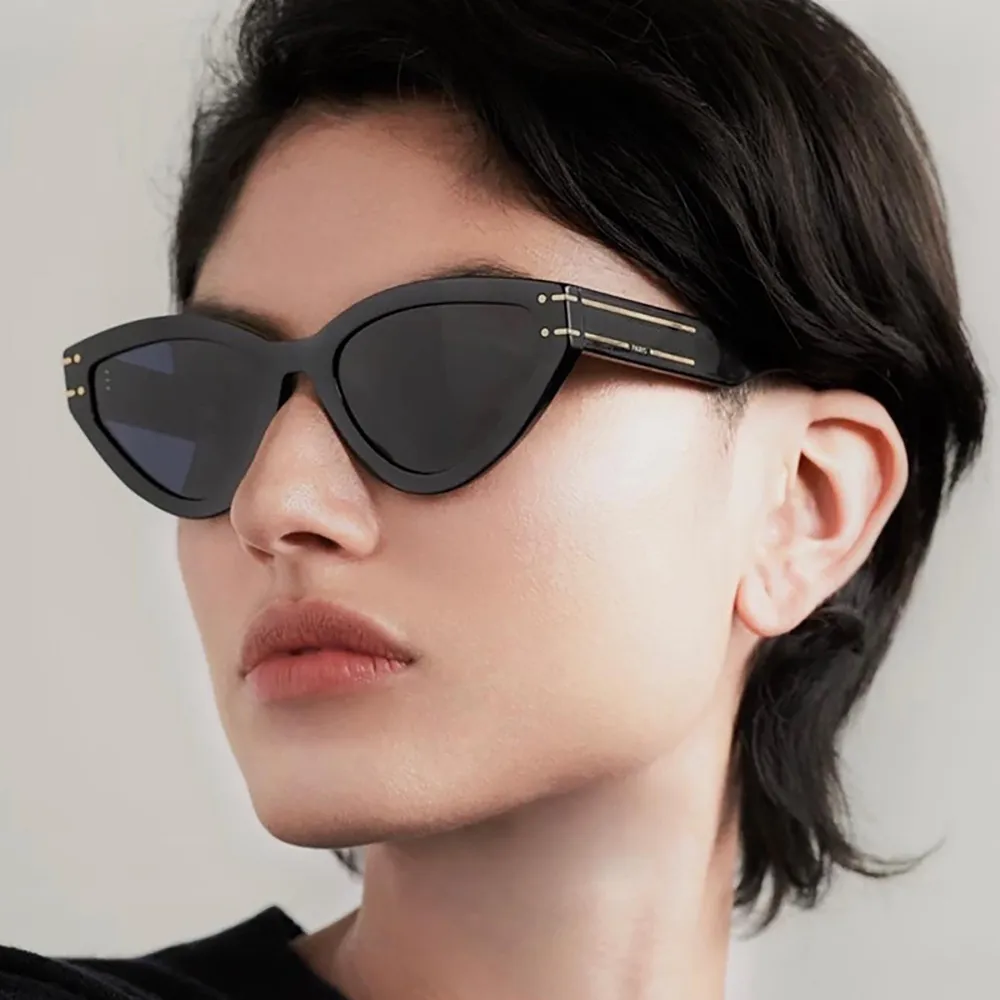 Women Retro Cat-Eye Two-Tone Small-Frame Sunglasses
