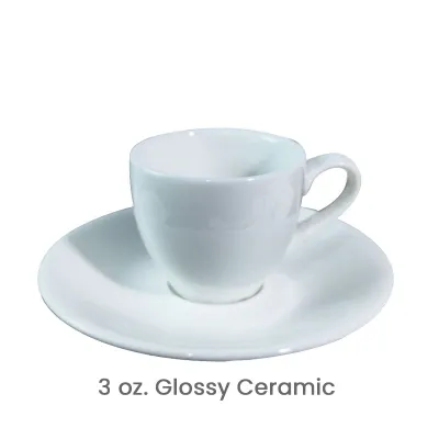 3 oz. Custom Logo Ceramic Italian Concentrated Coffee Cup Saucer Mini Coffee Mug