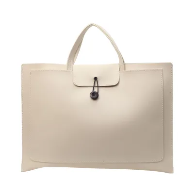 Women Fashion Solid Color Large Capacity PU Handbag Urban Simplicity