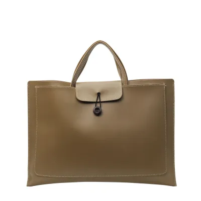 Women Fashion Solid Color Large Capacity PU Handbag Urban Simplicity